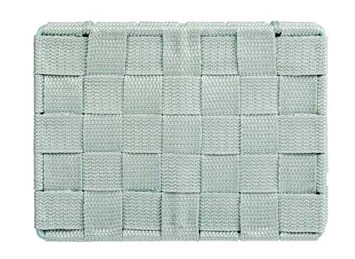 WENKO Storage Adria Mint-Bathroom Basket with lid, Polypropylene, Green, 19 x 14 x 10 cm - color: Green