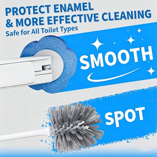 Disposable Toilet Brush with 24 Refills | Touch-Free Cleaning Wand, Built-in Detergent, Wall Mount Holder, For Toilet Bowl Sink Bathtub
