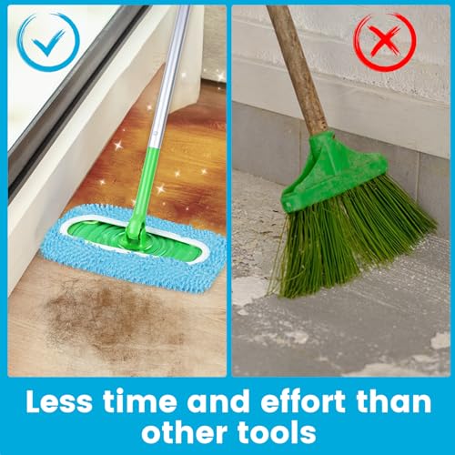 6Pcs Reusable Microfiber Mop Pads Compatible with Sweeper Mop, Replacement Wet Mopping pad Refills & Washable Dry Sweeping Cloths for Surface/Hardwood Floor Cleaning (Blue) - color: 6 Pack Blue
