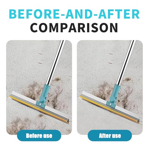 Carpet Rake for Pet Hair Removal - 5-Pcs Set Pet Hair Carpet Rake with Dog Hair Remover, Cat Hair Scraper Tool 55-Inch Adjustable Handle for Carpets, Rugs, Upholstery