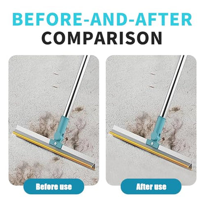 Carpet Rake for Pet Hair Removal - 5-Pcs Set Pet Hair Carpet Rake with Dog Hair Remover, Cat Hair Scraper Tool 55-Inch Adjustable Handle for Carpets, Rugs, Upholstery