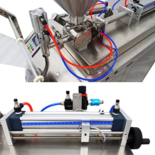 INTBUYING Automatic Quantitative Paste Liquid Filling Packing Machine 10-100ml Stainless Steel Automatic Liquid and Paste Filling Sealing Machine for Water Milk Oil Vinegar 110V