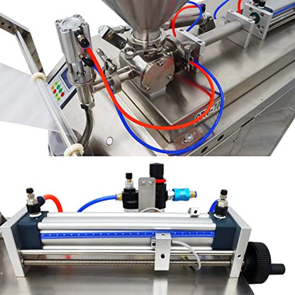 INTBUYING Automatic Quantitative Paste Liquid Filling Packing Machine 10-100ml Stainless Steel Automatic Liquid and Paste Filling Sealing Machine for Water Milk Oil Vinegar 110V