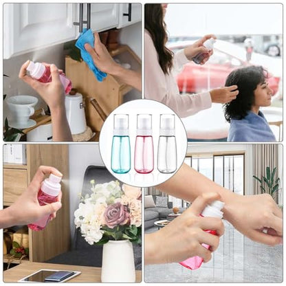 Cosywell Fine Mist Spray Bottle TSA Approved 3.4oz/ 100ml Empty Cosmetic Refillable Travel Containers Plastic Hair Spray Bottle Sprayer for Perfume Skincare Makeup Lotion (3color) - color: 3color