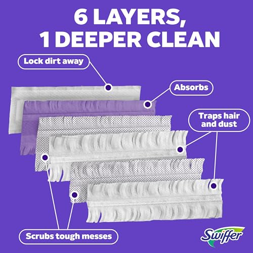 Swiffer PowerMop Multi-Surface Mopping Pad Refills for Floor Cleaning, 11 Count, White/Purple - size: 11 CT