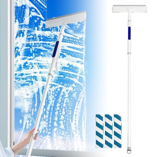 Squeegee for Window Cleaning with Spray, 2025 Upgrade Dual Side Mist Retractable Window Cleaner, Spray Window Cleaning Brooms, 3 in 1 Household Squeegees Window Cleaning Tool Kit - color: With 3 Microfiber Cloth