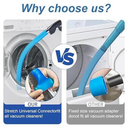 Dryer Vent Cleaner Universal Vacuum Hose Attachment Fits All Vacuums Cleaner Deep Cleaning Tools for Clogged Ducts & Lint Removal (Blue) - color: Blue