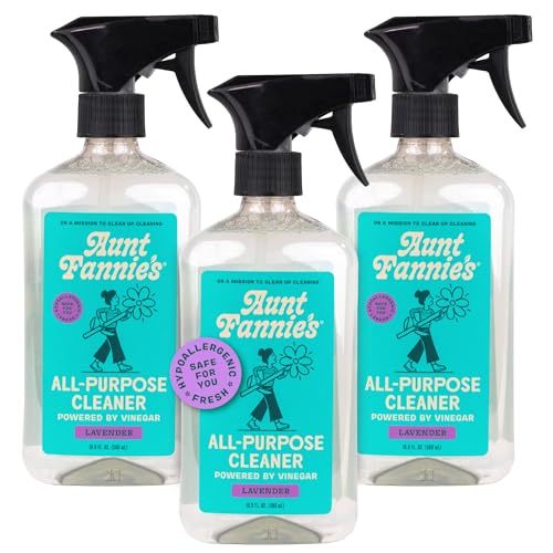 Aunt Fannie's All Purpose Household Cleaner, Multi-surface Spray, Powered by Vinegar for Kitchen, Bath, Windows and Countertops, Lavender Scent (Pack of 3) - size: 16.9 Fl Oz (Pack of 3)