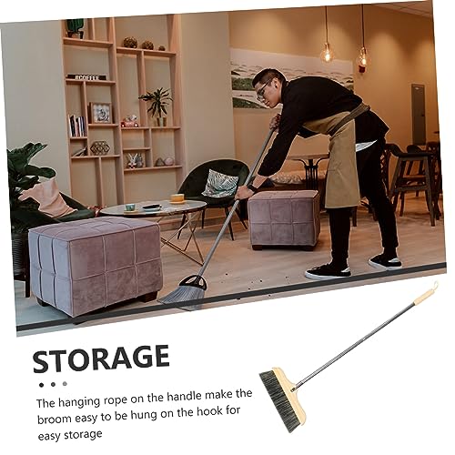 Cabilock Soft Bristle Broom with Handle Long Handle Floor Brush for Home Kitchen Outdoor Cleaning Static Bristles for Sweeping Pet and Dirt Hardwood and Carpet Floors