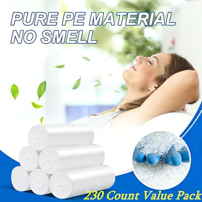 4 Gallon Trash Bags, 230 Counts Flexible & Durable Small Garbage Bags 24 x 19" Extra Thick Sturdy Trash Bag, Unscented & Easy Tearing 4-6 Gal Can Bin Plastic Bags for Home Office Kitchen Bathroom - size: 1 Count (Pack of 230)