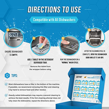 Washing Machine Dishwasher & Disposal Cleaning Tablets - Appliance Refresh Bundle Includes 12 Month Supply Cleaner Deodorizer, Washer Descaler, Disposer Freshener Deep 72 - style: 24 Washer + 24 Dishwasher + 24 Disposal Tablets
