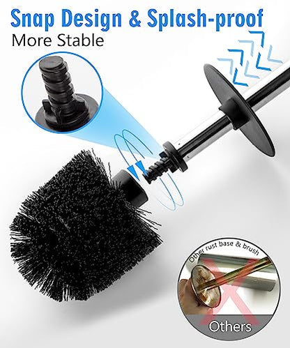 2 Pack Toilet Bowl Cleaning Brush Set for Bathroom, No Assembly and No Scratching Toilet Bowl, 304 Anti-Rust Handle - color: Brush