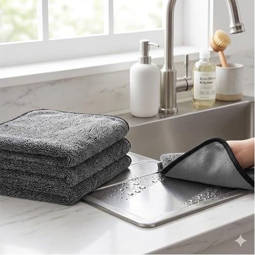 Cloth Cleaning Towels, Car & Bathroom Cleaning Cloth, 9X Ultra Absorbent, Nanofiber Microfiber Cloths, Streak-Free Shiny Wipes,6pcs - size: 6pcs