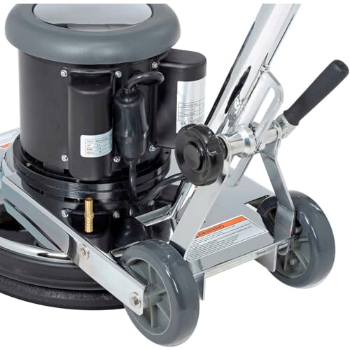 Global Industrial Corded Low Speed Floor Machine, 17" Cleaning Path, Durable Stainless Steel Construction, Heavy-Duty 1.5 HP Motor, 50'L Safety Power Cord with GFCI Plug