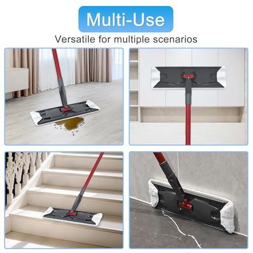 6 Pack Microfiber Replacement Mop Pads for O-Cedar H2prO Flat Mop System, Washable and Reusable Mop Pad Refills for O Cedar H2pro Flat Mop, Flat Mop Replace Heads for Wet Dry Floor Deep Clean - size: Flat mop pad-6pack