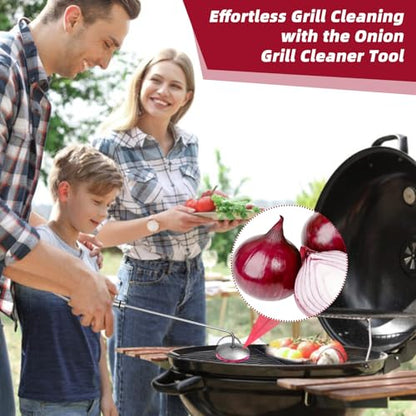 Onion Holder Grill Brush, BBQ Grill Brush Bristle Free for Outdoor Grill, Grill Cleaning Brush Tools for Blackstone Charcoal Grills Gas Grills, Grill Cleaner Brush BBQ Grill Accessories
