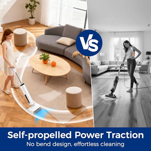 Wet Dry Vacuum Mop, 180°Lay-Flat Cordless Vacuum Mop All in One, Floor Cleaner Machine, 45 Minutes Long Runtime Electric Mop, 158℉ Self-Cleaning, Edge Cleaning, Self-Propelled Vacuum Mop Combo - size: HCLA3Pro