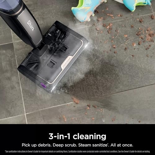 Shark Steam Pickup 3-in-1 Steam Mop Pickup Debris, Deep Scrubs, Steam, & Sanitizes Sealed Hard Floors - All At Once, Lightweight Steam Cleaner for Home with Sealed Hard Floors (Renewed) (Navy) - color: Navy