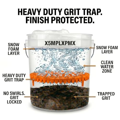10.4" Heavy Duty Car Wash Bucket Insert (2-Pack) & Wash Mitt Kit - 10.6 oz Detailing Dirt Separator & Grit Trap, Scratch-Free Auto Wash, Fits 3.5 to 5 Gallon Buckets (Orange Kit) - color: 2pack Orange