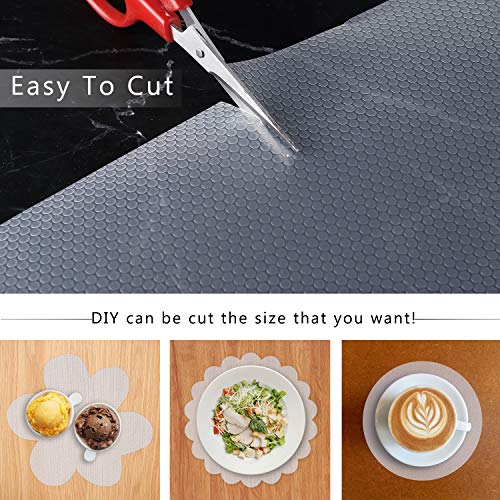 HooTown Shelf Liner Kitchen Cabinet Drawer Mats 23.6 Inch Wide x 6.5 Feet Long, Non Slip EVA Plastic Water Resistant Pad for Bathroom Drawers,Shoe Shelves, Under Sink, Clear - color: Dots Pattern Transparent, size: 23.6"W x 78.7"L