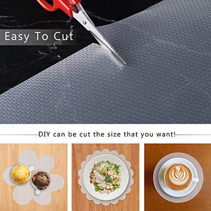 HooTown Shelf Liner Kitchen Cabinet Drawer Mats 23.6 Inch Wide x 19.6 Feet Long, Non Slip EVA Plastic Water Resistant Pad for Bathroom Drawers,Shoe Shelves, Under Sink, Clear - color: Dots Pattern Transparent, size: 23.6"W x 236.2"L