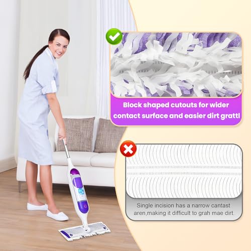 Pure Realm 40 Cout Power Mop Pads Refills for Powermop , Multi-Surface Disposablen swiffer Power Mop Pads，Unscented Spray Cleaning Repalcement Pads Refill - color: Purple 40 Mop Pads