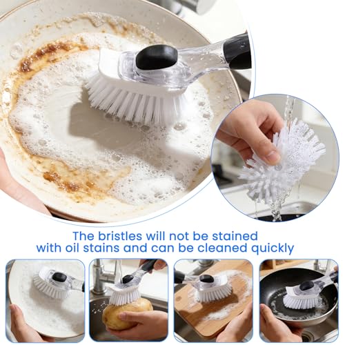 New Brush Refills for OXO New Soap Dispensing Dish Brush - 4 Pack Dish Brush Cleaning Soap Dispensing Head Replacement for Scrubber