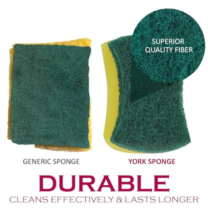 York Scouring Scrubby Non-Scratching Sponge - Pack of 6, Gentle and Effective Cleaning Sponges for Kitchen, Non-Stick Cookware, Glassware, and Household Surfaces