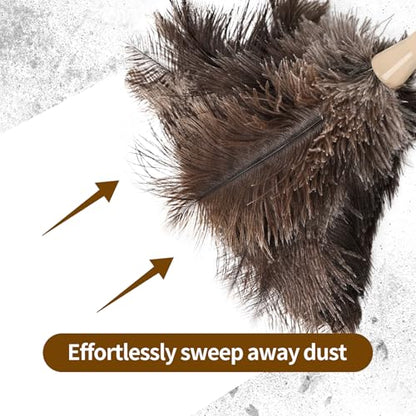 Extendable Cleaning Duster 94 Inch - Long Telescoping Ostrich Feather Dusters with Stainless Steel Extension Pole for High Ceiling Fan, High Ceilings,Roof Dusting - color: Natural-94in-stylee