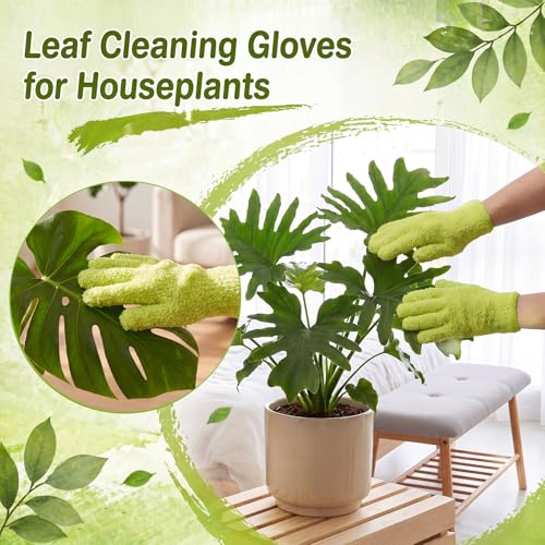 Shyyween 30 Pairs Microfiber Plants Dusting Gloves Indoor Gentle Leaf Cleaning Mitts Reusable Tight Space Dusting Glove Washable Dust Attracting Gloves for House, Car, Blinds, Furniture