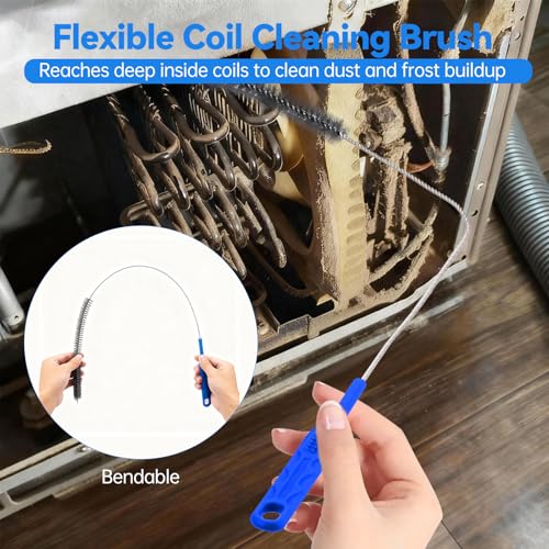 3 PCS Refrigerator Coil Cleaning Brush, Flexible Cleaner Brush Set for Refrigerator Coil, Multi-Use Lint and Dust Remover, with Crevice, Long and Detailing Brushes, Cleaning Tool Set