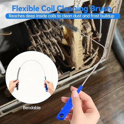 3 PCS Refrigerator Coil Cleaning Brush, Flexible Cleaner Brush Set for Refrigerator Coil, Multi-Use Lint and Dust Remover, with Crevice, Long and Detailing Brushes, Cleaning Tool Set