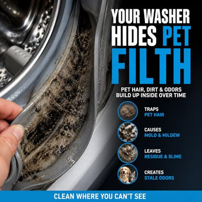 Washing Machine Cleaner Ultra – Pet Owners Edition | Deep Cleaning & Freshening | Removes Odors & Residue from Pet Laundry | Front & Top Load Washers HE Supported | 24 Tablets 1 Year Supply GRIME LABS - style: ULTRA Washing Machine Pet Owners