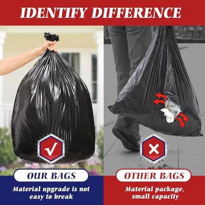 Teivio Black Large Trash Bags 64-65 Gallon 13 Count | Large Multipurpose | Fit 60,62,63,64,65 gallon Garbage Bin Liner | Kitchen | Lawn And Leaf Bags Outdoor Yard Waste Bag | Workshops Trash - size: 1 Count (Pack of 13), style: 13pcs-64 65 Gallon-Black