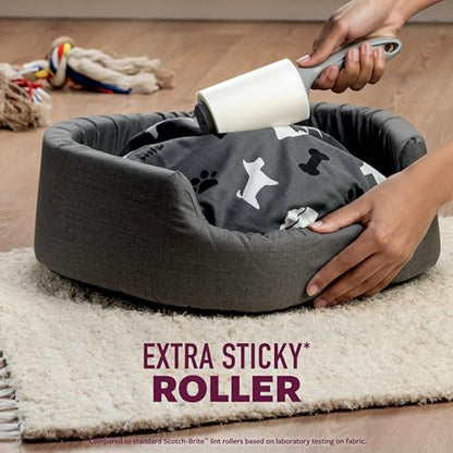 Scotch-Brite Pet Hair Pickup Extra Sticky Lint Roller, Designed for Removing Fur + Fluff on Couches, Clothes, Dog and Cat Beds, & More, 95 Easy-Tear Adhesive Sheets, (Pack of 4) - size: 1 Roller, 95 Sheets (Pack of 4)