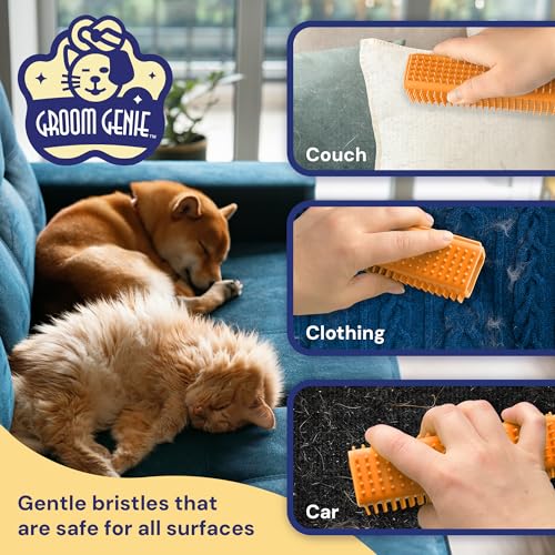 Magic Pet Hair Block Brush (Canyon Orange) | Ultimate Dog & Cat Hair Remover for Sofa, Furniture, Carpet, Bedding, and Clothing | Reusable, Durable, and Easy to Use - color: Canyon Orange