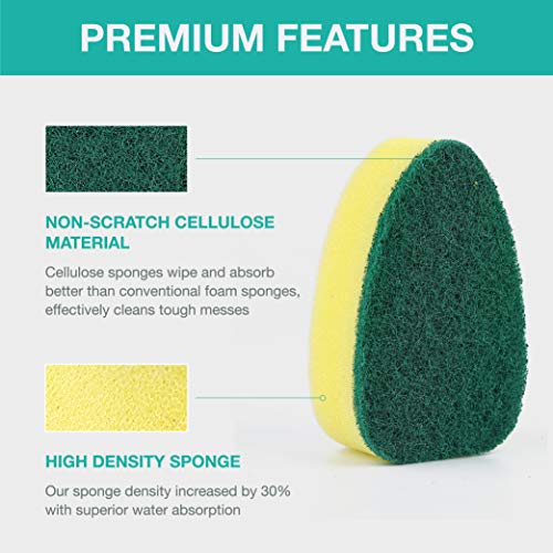 Dishwand Refills Sponges Heads - Non Scratch Dish Wand Refill Replacement, Heavy Duty Scrub Dots Brushes Dispenser, Soap Dispensing Scrubbers, Dishwashing Cleaner Supplies Kitchen Sink Dishwasher Tool - size: 12Pack