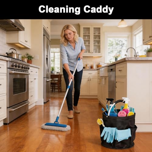 Cleaning Caddy for Cleaning Supplies,Cleaning Supplies Organizer | Foldable, Storage Basket,17L Capacity,Handle,Oxyford Cloth,6 Pockets