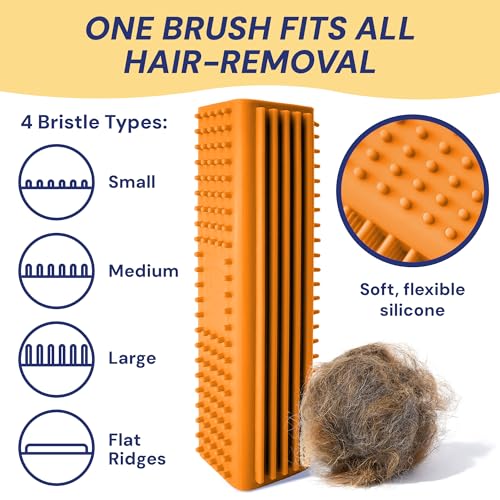 Magic Pet Hair Block Brush (Canyon Orange) | Ultimate Dog & Cat Hair Remover for Sofa, Furniture, Carpet, Bedding, and Clothing | Reusable, Durable, and Easy to Use - color: Canyon Orange