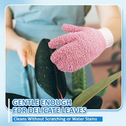 MIG4U Microfiber Dusting Gloves House Cleaning Glove for Blinds, Windows, Shutters, Furniture, and Car, Reusable Lint-Free Pink S/M - color: Pink Mitten 1 Pair, size: Small-Medium