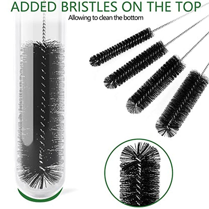 CiaraQ Bottle Cleaning Brushes, 8 Inch Nylon Tube Brush Set, Cleaner for Narrow Neck Bottles Cups with Hook, Set of 13pcs - color: Black, size: 8.0 Inch (13pcs)