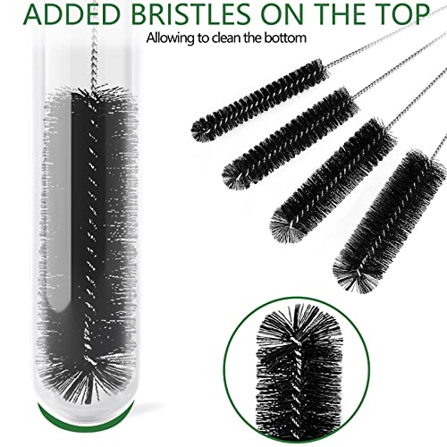CiaraQ Bottle Cleaning Brushes, 8 Inch Nylon Tube Brush Set, Cleaner for Narrow Neck Bottles Cups with Hook, Set of 13pcs - color: Black, size: 8.0 Inch (13pcs)
