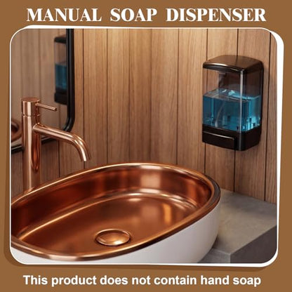 Hushee 8 Pcs Plastic Wall Mounted Soap Dispenser Commercial Manual Soap Containers Wall Dispenser for Kitchen Shower Hotel Liquid Shampoo Gel Chamber (33.8 oz 1000 ml,All Black) - color: All Black, size: 33.8 oz 1000 ml