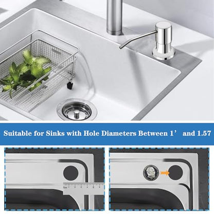 Soap Dispenser for Kitchen Dish Sink Built in Soap Dispenser Pump Chrome Platingd with 47" Extension Tube Kit - color: Electroplated-tube