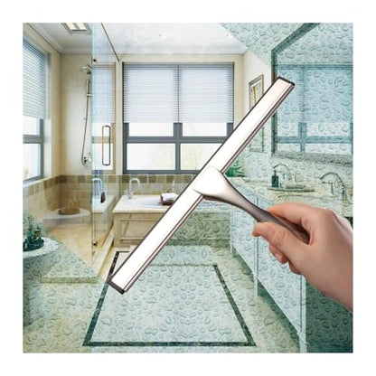 All Purpose Shower Squeegee for Doors Bathroom Window and Car Glass-Stainless Steel 10 Inches Cleaning