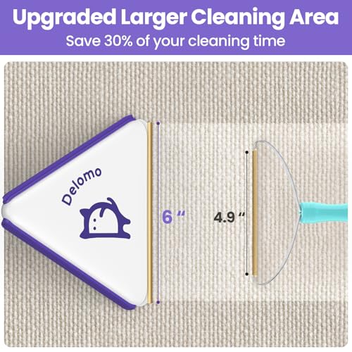 Multi-Use Pet Hair Removal Tool: DELOMO Handheld Fur Rake Scraper – Metal Side for Deep Cleaning on Carpets, Rugs & Car Mats, and Rubber Side for Gentle Cleaning on Couches – Ideal for Pet Homes