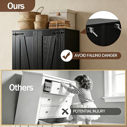 NORTHSKY Wooden Storage Cabinet, Broom Closet & Vacuum Cleaner Storage Compatible with Dyson Vacuum, Utility Cabinet for Brooms and Mops, Cleaning Tool Cabinet w/Doors for Garage, Office, Home (Black)