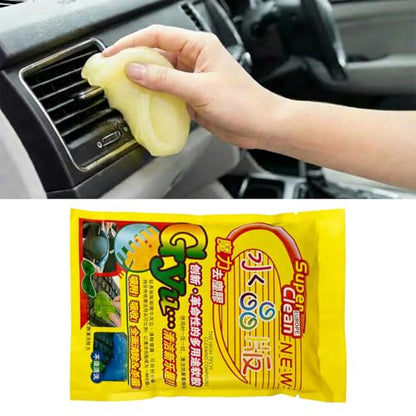 Craedli 2PCS Car Cleaning Gel Auto Detailing Putty, Universal Car Interior Cleaner Slime, Reusable Dust Remover Cleaning Supplies Kit Tools for Air Vents Keyboards, Car Accessories Presents (Yellow)