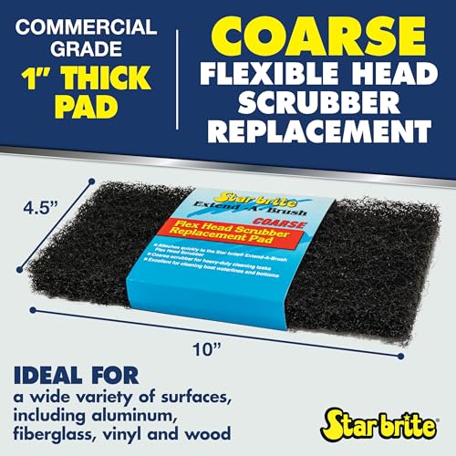 STAR BRITE Flexible Head Scrubber Replacement (Coarse) (Black) (040127) - color: Black Scrubber (Coarse)