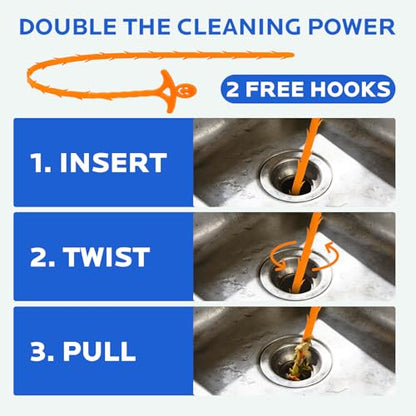 Sink Drain Cleaner Powder: Drain Clog Remover for Kitchen Bathroom Tubs and Showers - Improve Water Flow and Support Home Plumbing (400g)